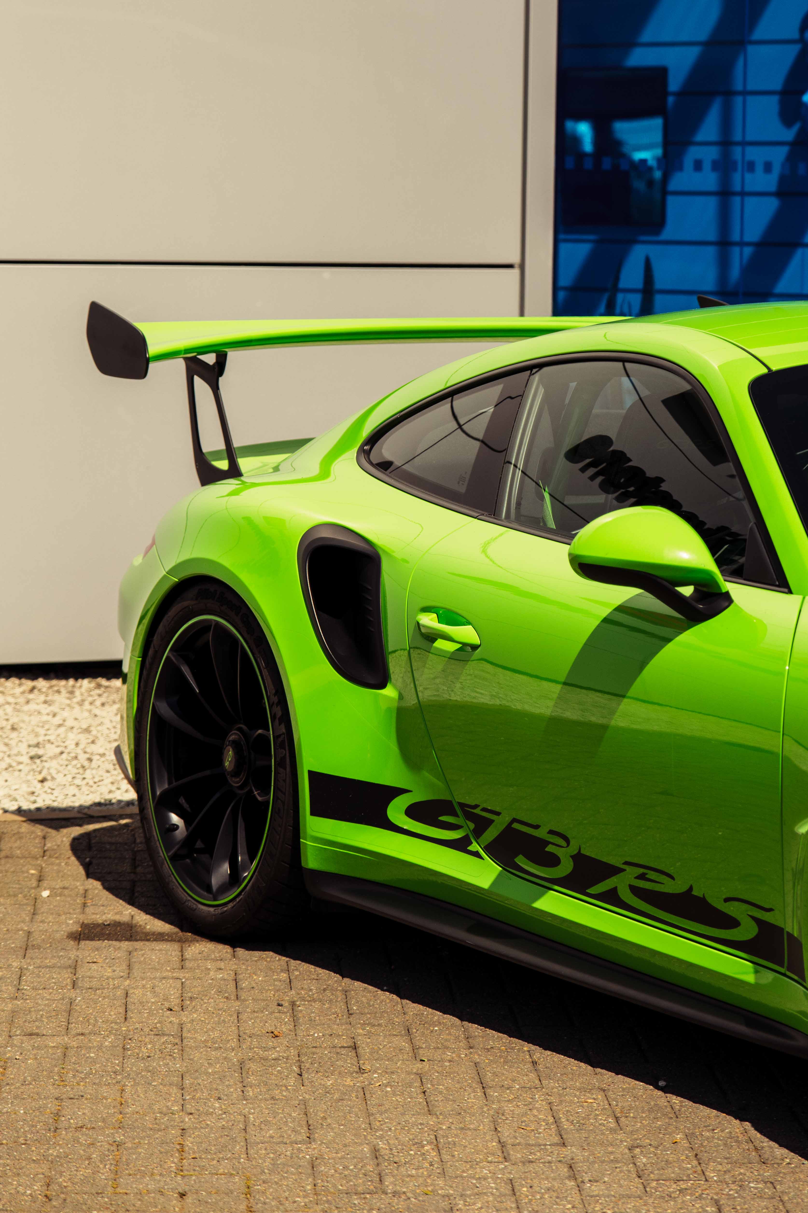 Bright green Porsche GT3RS